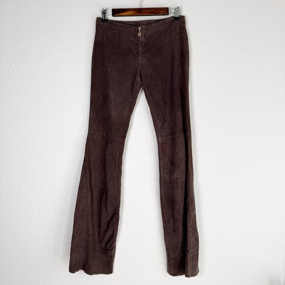 Tory Burch Pants - tory burch | brown 100% genuine leather zip flare leg women's luxury pants sz 2
